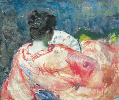Woman with Fan by Bernhard Folkestad